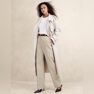 NWT! Banana Republic Natural Stone Gray Sabbia Italian Twill Straight Pant